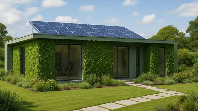 Rumah Ramah Lingkungan dengan Panel Surya yang Inovatif/via ChatGPT