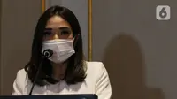 Gisella Anastasia atau Gisel menggelar jumpa pers di kawasan Gatot Subroto, Jakarta, Rabu (6/1/2021). Gisel mengaku menyesali perbuatannya yang telah mencoreng nama baik keluarga terkait kasus video syur yang menjerat dirinya bersama Michael Yukinobu De Fretes. (Liputan6.com/Herman Zakharia)