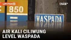 DEBIT AIR KALI CILIWUNG DI PINTU AIR MANGGARAI NAIK LEVEL WASPADA