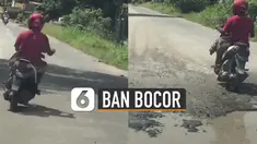 Aksi pemotor satu ini tergolong nekat.