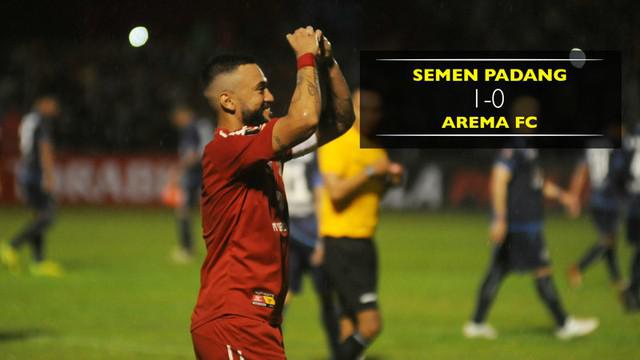 Berita video highlights Semen Padang yang menang 1-0 atas Arema FC pada semifinal leg I Piala Presiden 2017 di Stadion H. Agus Salim, Padang, Kamis (2/3).