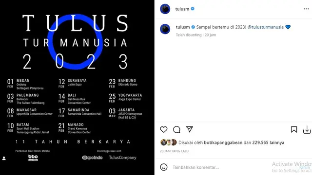 Tulus (Foto: Instagram/@tulusm)