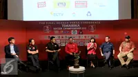 Suasana saat press conference Torabika Soccer Championship di Main Hall SCTV, Jakarta, Rabu (21/12). Torabika Soccer Championship (TSC) 2016 resmi berakhir pada 18 Desember. (Liputan6.com/Gempur M. Surya)