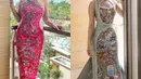 Di acara sangjit, Felicia pun hadir mengenakan cheongsam warna pink halter neck berbordir, lalu Giovani sang calon pengantin tampil mewah dengan Cheongsam hijau berbordir cut out bagian dada. @gv_gabriellavania/@chengiovanis
