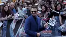 Aktor Jeremy Renner saat tiba di acara premiere film "Avengers: Age of Ultron" di Westfield shopping centre, Shepherds Bush, London, Selasa (21/4/2015). (REUTERS/Stefan Wermuth)