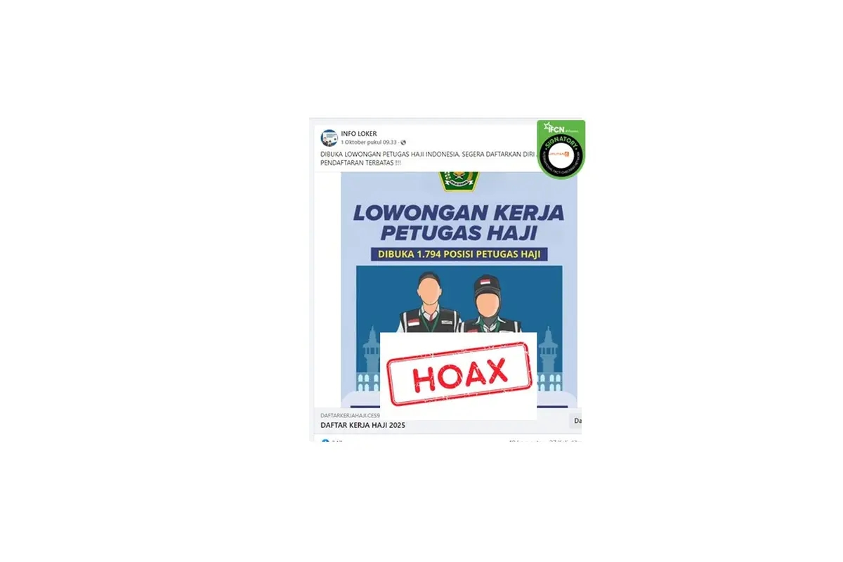 Cek fakta poster lowongan petugas haji 2025