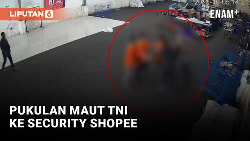 VIDEO: Prajurit TNI Aniaya Satpam Shopee