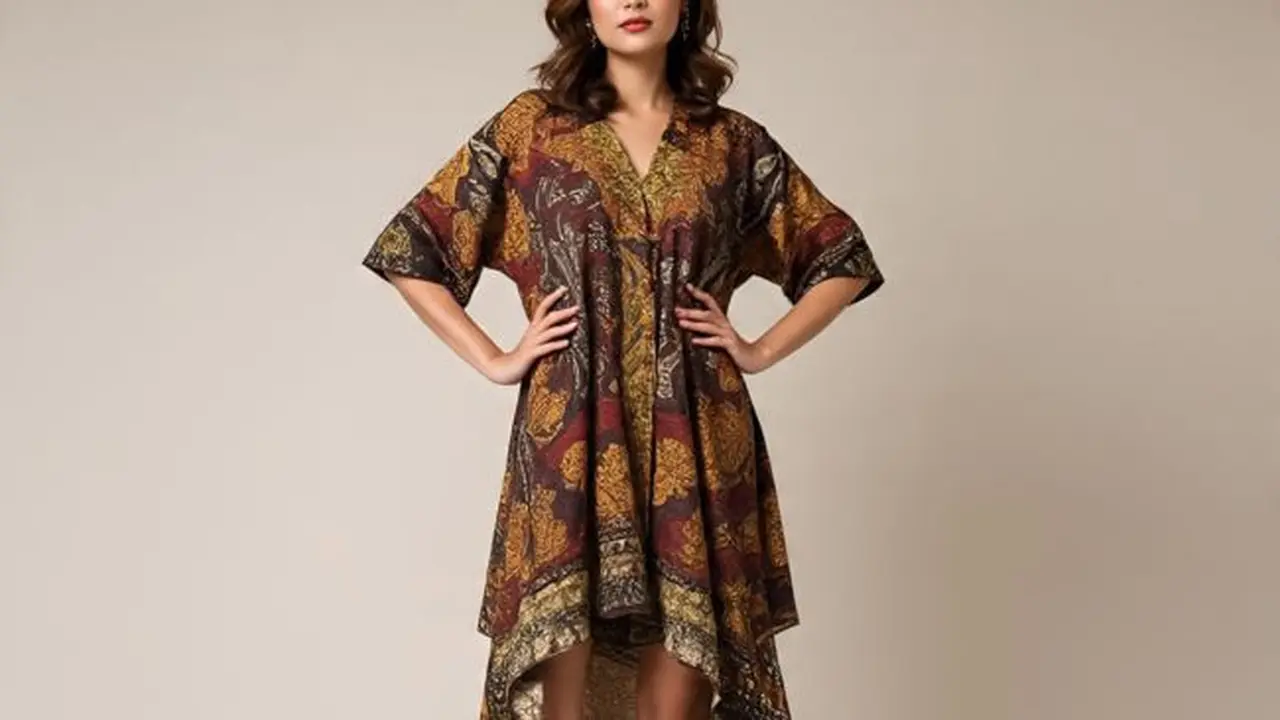 Ilustrasi Tunik Batik (Sumber: Meta AI)