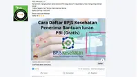 Cek Fakta: Tidak Benar Link Pembagian Bansos dari BPJS hingga Rp 3,55 Juta