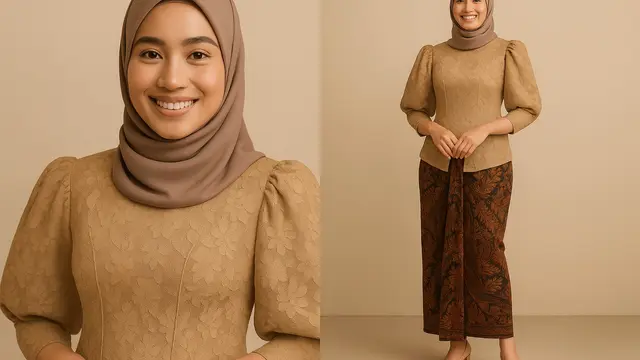 Model Batik Brokat Lengan Gelembung Bervolume Anggun dan Trendi di 2025/Ilustrasi gambar AI