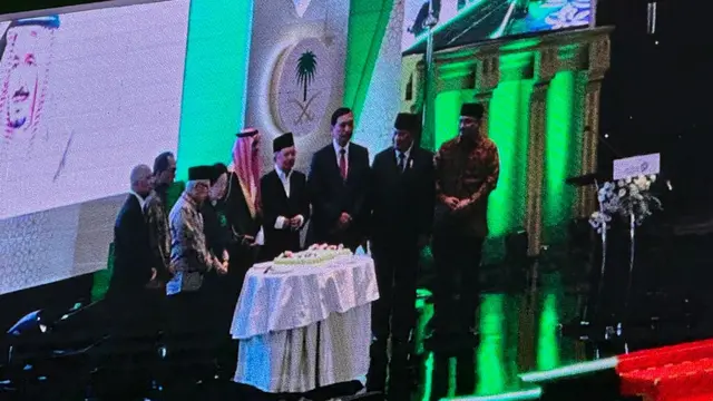 Perayaan Hari Kemerdekaan ke-93 Arab Saudi yang digelar di Hotel Raffles, Jakarta, Senin (25/9/2023). (Liputan6/Benedikta Miranti)