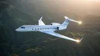 Pesawat Gulfstream G550 yang melayani rute Jakarta - Amerika Serikat. (dok. Screenshoot Aviation Week)