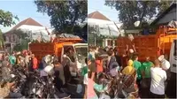 Viral warga Jogja ramai-ramai lempar bungkusan sampah ke truk Dinas Lingkungan Hidup. (Sumber: Instagram/berandajogja)