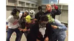 Para pemain Barcelona menggunakan kostum unik yang merupakan bagian dari pesta Halloween bertema Barcaween pada Sabtu (31/10/2015). (FCBARCELONA.COM)