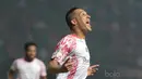 Ekspresi pemain Persipura Jayapura, Addison Oliveira usai membobol gawang Persija Jakarta pada lanjutan Liga 1 2017 di Stadion Patriot, Bekasi, Sabtu (08/7/2017). (Bola.com/Nicklas Hanoatubun)