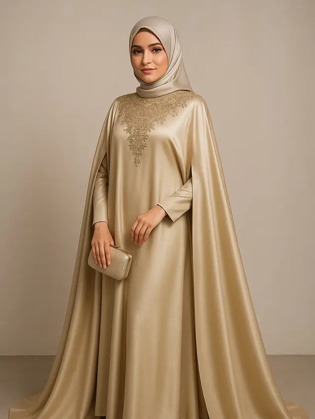 Model Kaftan Muslim Modern Buat Lamaran Biar Tampil Percaya Diri/Ilustrasi gambar oleh AI