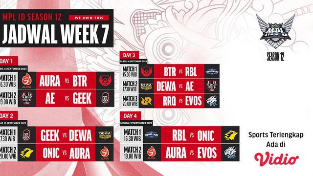 Jadwal dan Live Streaming MPL Indonesia Season 12 Week 7 di Vidio