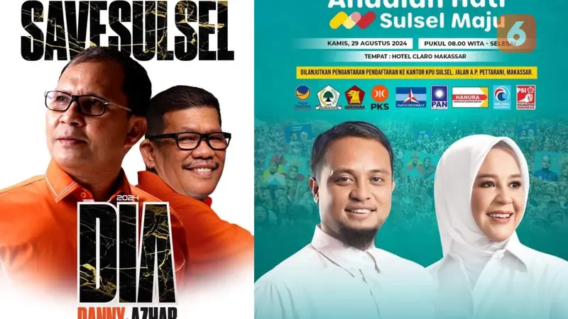 Pilgub Sulsel head to head (Liputan6.com/Fauzan)