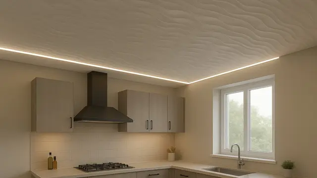 7 Model Plafon PVC Dapur dengan Lampu LED Tersembunyi, Bikin Ruangan Lebih Elegan dan Modern