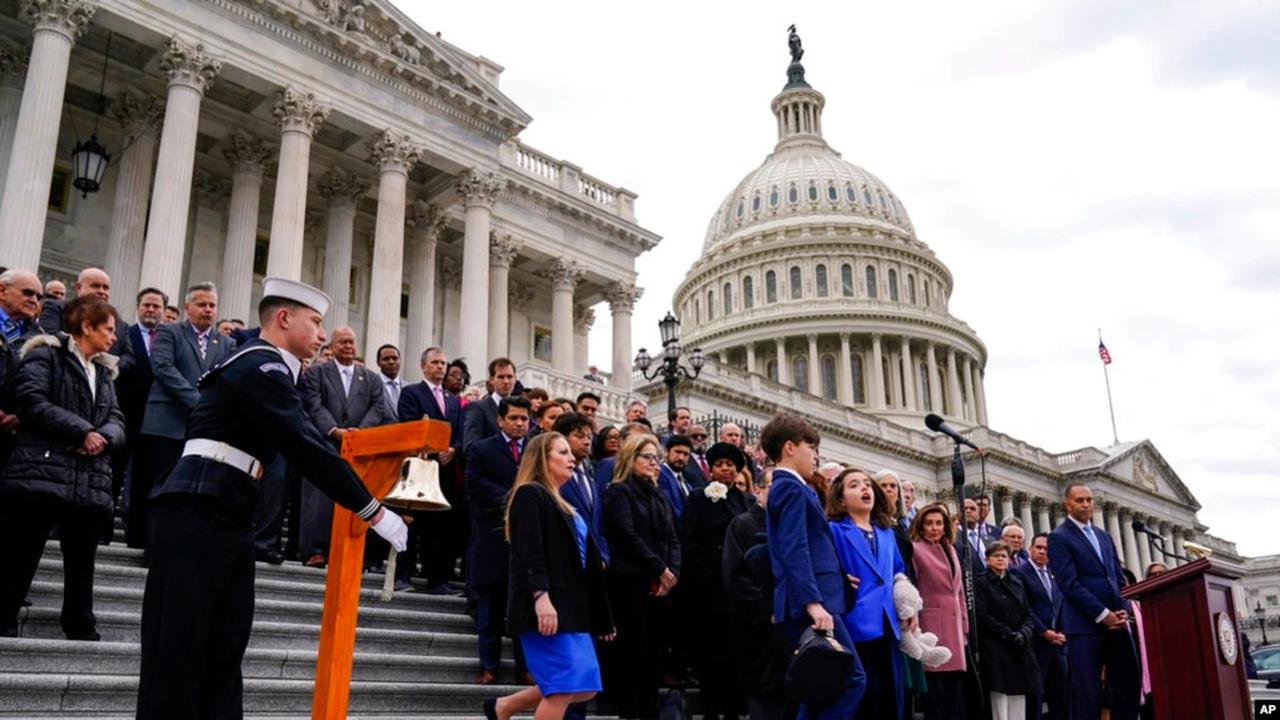 Upacara peringatan serangan di Gedung Capitol AS di Washington DC, 6 Januari 2023. (AP)