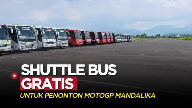 Berita video jurnalis Bola.com, Ade Yusuf Satria, melaporkan soal ratusan shuttle bus yang dipersiapkan untuk mengantar penonton MotoGP ke Sirkuit Mandalika.