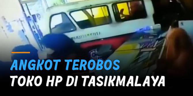 VIDEO: Angkot Terobos Toko HP di Tasikmalaya, Pengunjung Berhamburan