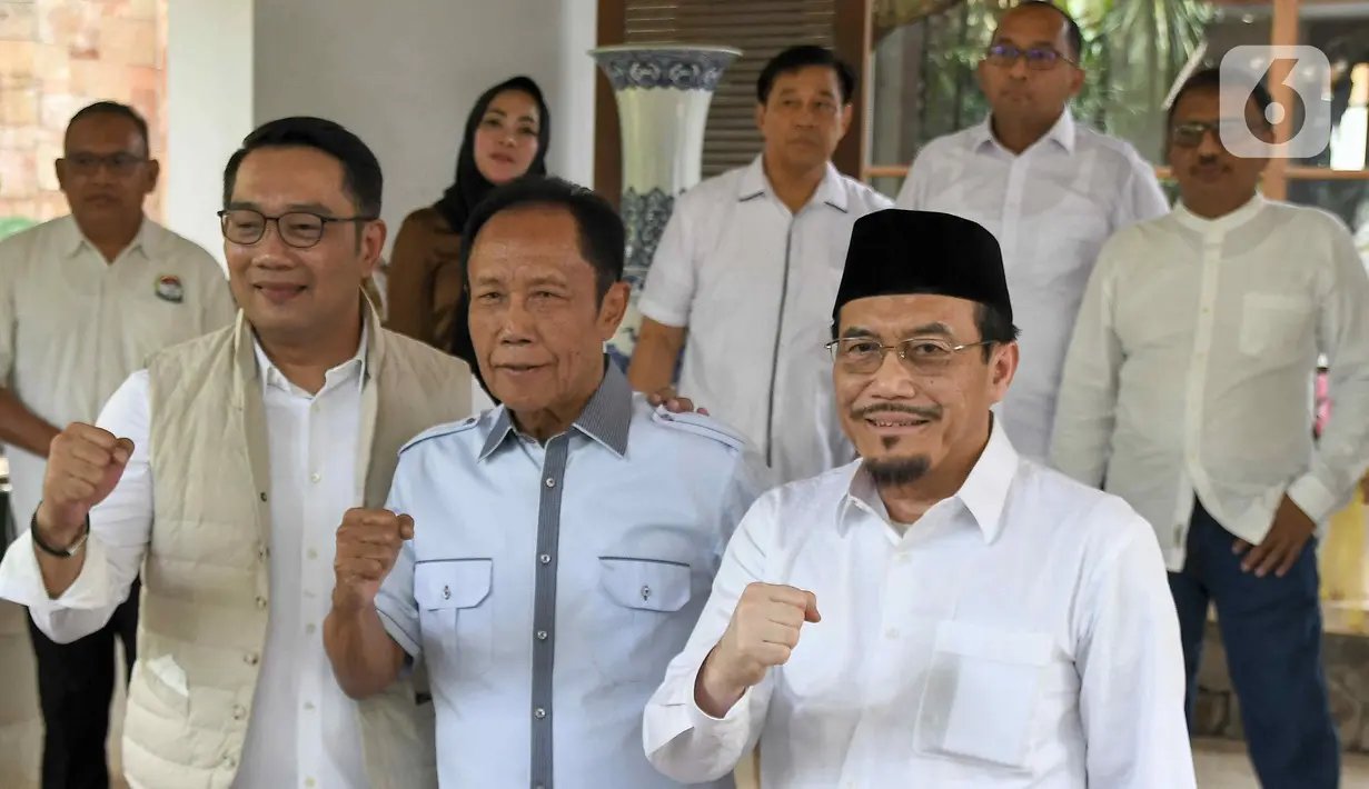 Ridwan Kamil-Suswono diusung oleh 15 partai politik yang tergabung dalam Koalisi Indonesia Maju (KIM) Plus. (Liputan6.com/Herman Zakharia)
