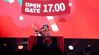 Ketua Umum Megawati Soekarnoputri dalam perayaan Natal yang dilakukan PDI Perjuangan (PDIP) dan Relawan Damai Sejahtera for Ganjar-Mahfud (Reds), di JI-Expo Kemayoran, Jakarta, Kamis (18/1/2024). (Merdeka.com).