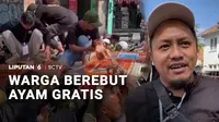 Aksi saling dorong mewarnai pembagian ayam gratis. Peternak ayam kesal karena harga pakan tetap tinggi, sedangkan harga telur di tingkat peternak terus turun.