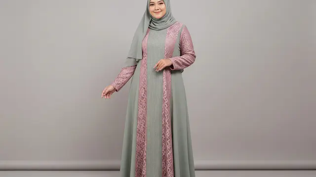 Model Gamis Brokat Cutting A-Line untuk Tubuh Berisi