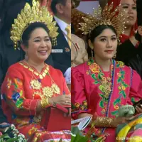 Penampilan Titiek Soeharto dan Erina Gudono pakai Baju Bodo Makassar di Upacara HUT ke-79 RI. Foto: YouTube Sekretariat Presiden.