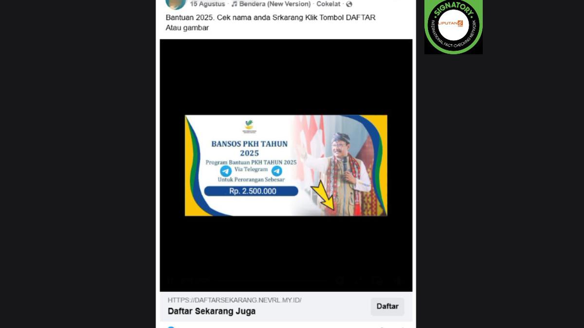 Cek Fakta: Tidak Benar Link Pendaftaran Bansos PKH Via Telegram