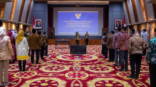 Kementerian Koordinator Bidang Perekonomian melantik 237 Pejabat eselon III dan IV pada Jumat 3/7/2020). (Dok Kemenko Perekonomian)