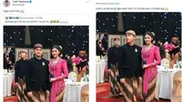 Editan kocak ala netizen saat Gibran ganggu sesi foto Kaesang dan Erina Gudono. (Sumber: Twitter/kaesangp/mk_anam)