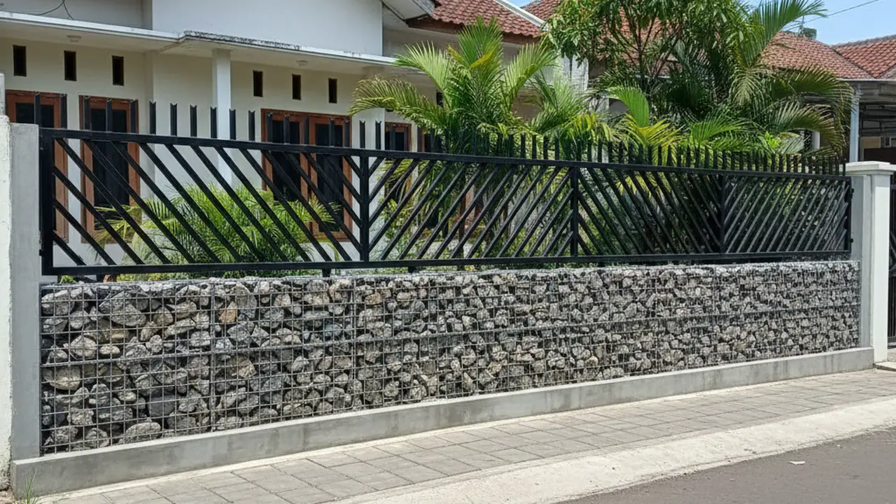 Model Pagar Rumah Semi Terbuka Anti Hewan Liar. Gemini