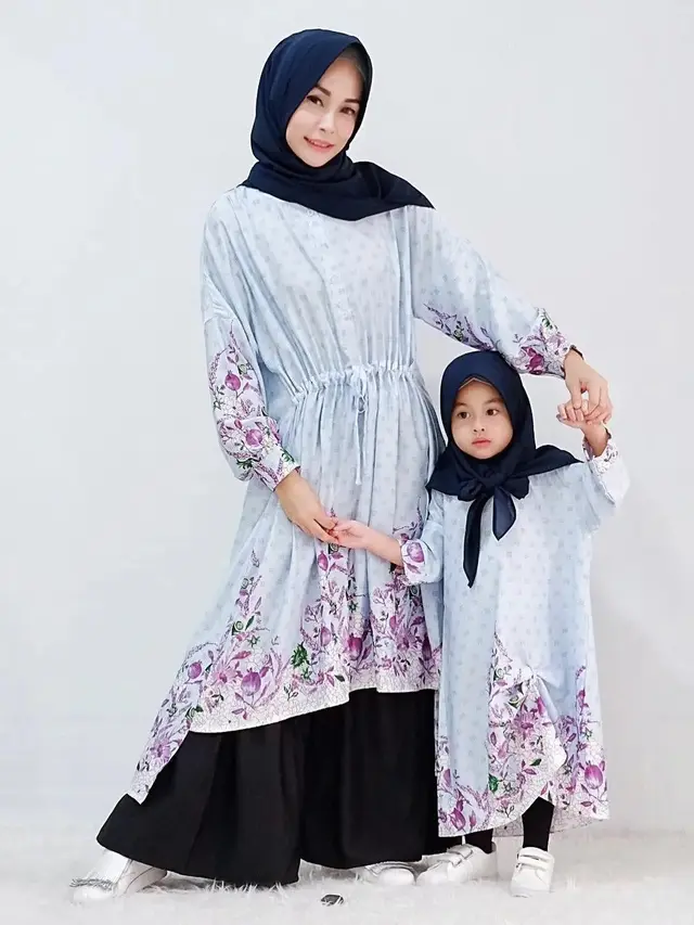 Ilustrasi gamis couple ibu dan anak