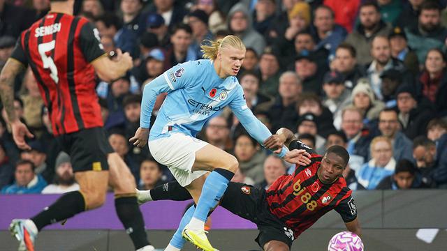 manchester city vs bournemouth erling haaland