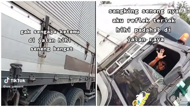 Momen Anak Ketemu Ayah yang Jadi Sopir Truk di Jalan Raya Ini Bikin Netizen Terharu