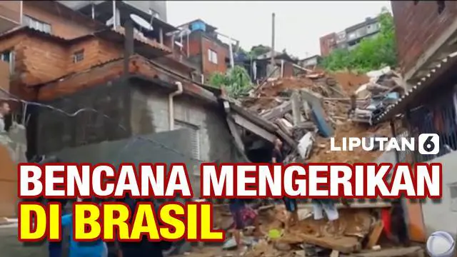 Hujan deras yang terus mengguyur sebagian wilayah Brasil memicu banjir dan longsor. Belasan warga tewas akibat bencana alam ini.