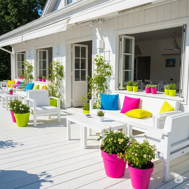 Model Teras Rumah Ala Cafe. Foto: Gemini