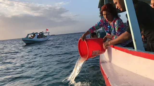 Menteri KKP Susi Pudjiastuti melepas benih lobster di Banyuwangi