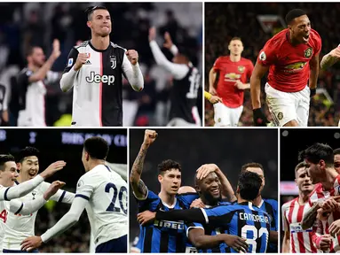 Berikut ini daftar klub raksasa Eropa yang ternyata terlilit utang besar. Diantaranya, Manchester United, Atletico Madrid hingga Juventus. (Kolase Foto-foto AP/AFP)