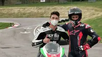 Andrea Dovizioso  lakukan pengujian dengan motor Aprilia (twitter/Andrea Dovizioso)