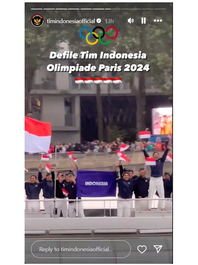 6 Potret Tim Indonesia di Opening Olimpiade Paris 2024, Semangat Kibar Merah Putih