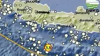 Gempa Magnitudo 3,8 menggetarkan Pangandaran, Jawa Barat, Senin pagi (8/4/2024), pukul 05.29.57 WIB. (Liputan6.com/ Dok BMKG)