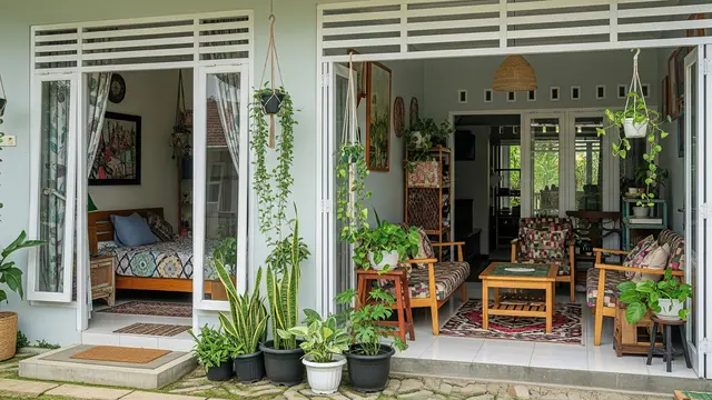 Desain Rumah Kecil Tapi Luas dengan Pagar Aluminium Motif Kayu/Ilustrasi gambar AI