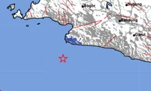 Gempa Magnitudo 4,3 mengguncang wilayah Kabupaten Sukabumi, Kamis (30/7/2026). (Liputan6.com/ Dok BMKG)