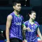 Ganda campuran Indonesia Praveen Jordan/Debby Susanto gagal mengatasi pasangan Korea Ko Sung Hyun/Kim Ha Na pada laga kedua Grup B BWF Dubai World Superseries Finals 2015, Kamis (10/12/2015). (Liputan6.com/Humas PP PBSI)