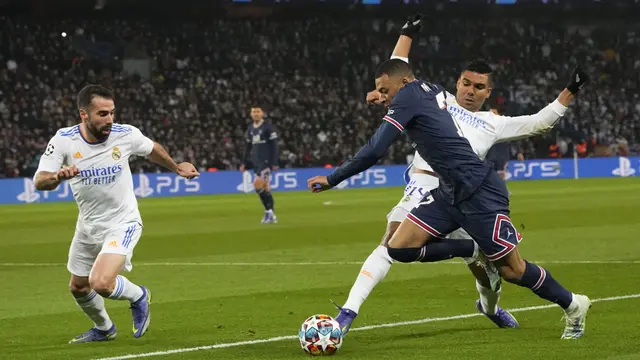 Foto: Kylian Mbappe Jadi Pahlawan, PSG Tekuk Real Madrid di Liga Champions