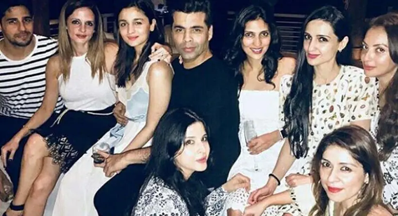 Sejumlah selebritas yang ikut menghadiri pesta ulang tahun ke-52 Shahrukh Khan. (Instagram Karan Johar)